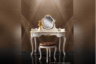 Minotti Luigi&Benigno欧式实木雕花白色描金系列妆台